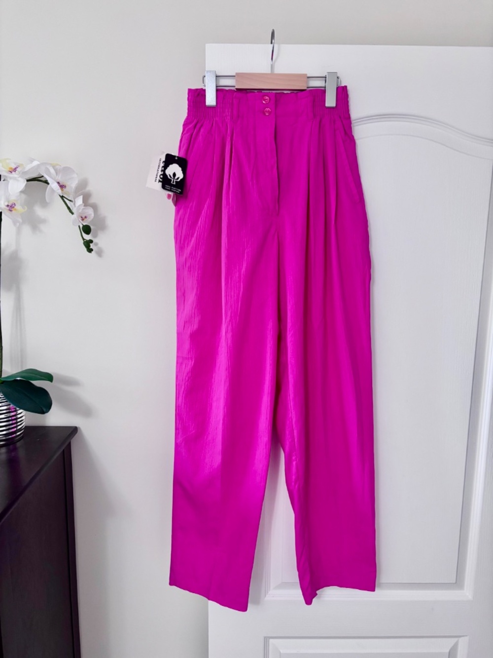 NWT Tabi International Fuchsia High Waist Pants 100% Cotton Women’s Size 10